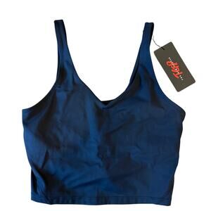 New TGP The Gym People Black Tank V-Neck Sports Bra Top Shirt Women size XS NWT